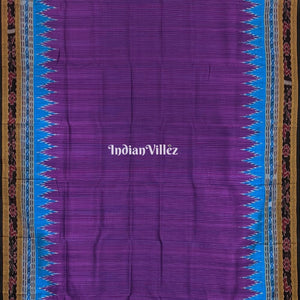 Violet with Red Checks Sachipar Odisha Handloom Khandua Silk Saree