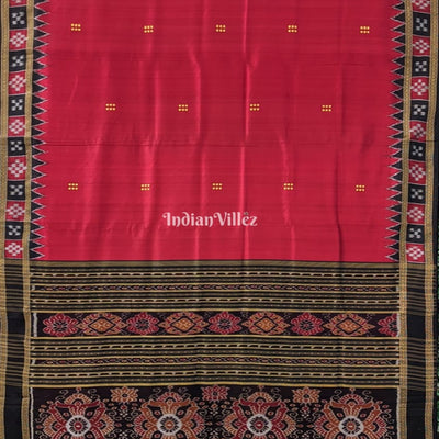 Red Single Border Pasapali Khandua Pata Silk Saree