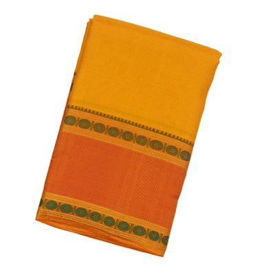 Mustard Handloom Kanchi Cotton Saree With Rudraksham Motifs