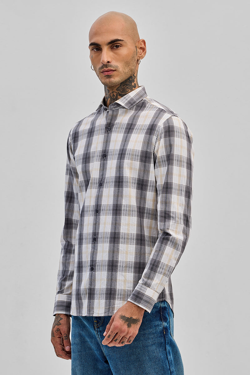 Grey Checks Slim Fit Shirt