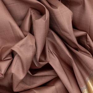 Dusty Pink Handloom Kanchipuram Silk Saree With Silk Checks