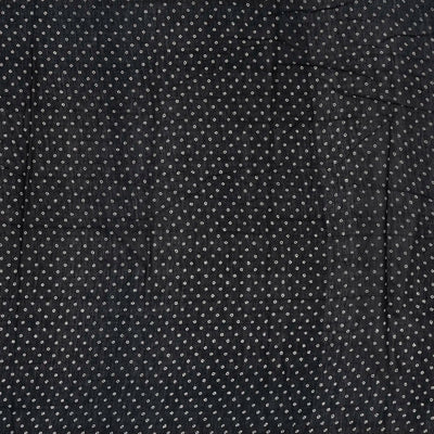 Black Woven Jaipur Cotton Saree With Printed Floral Jaal Motifs