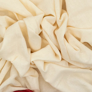 White Handloom Bengal Cotton Saree With Red Border