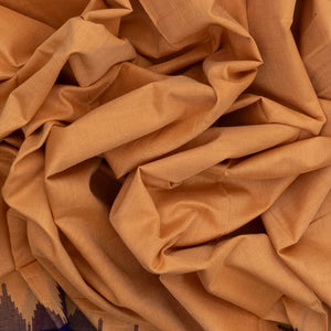 Sandal Handloom Orissa Cotton Saree With Contrast Purple Border