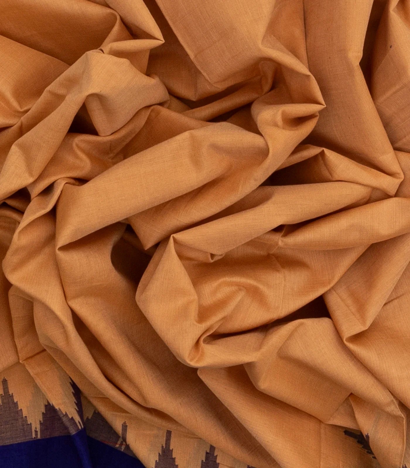 Sandal Handloom Orissa Cotton Saree With Contrast Purple Border