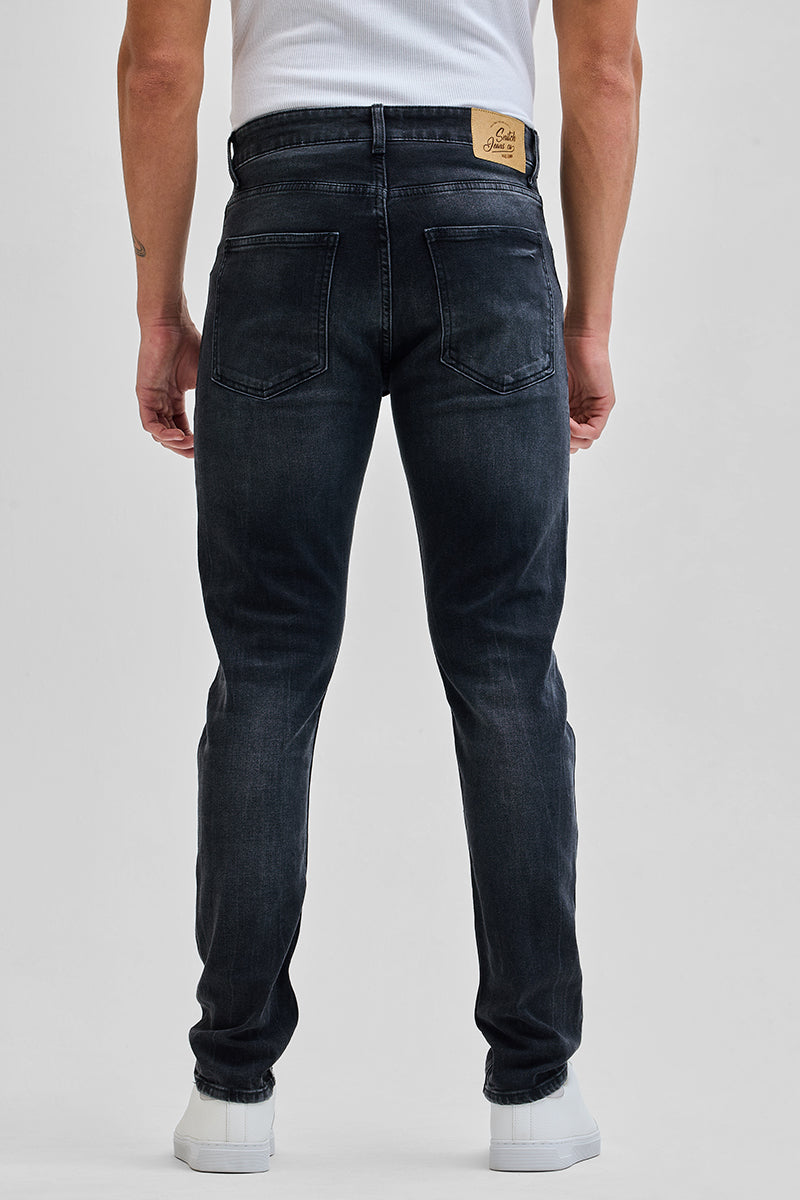 Charcoal Grey Tapered Fit Jeans