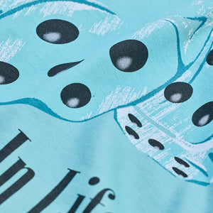 Roll The Dice Turquoise Slim Fit T-Shirt