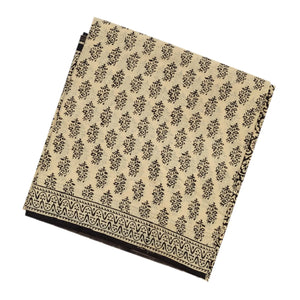 Cream Woven Jaipur Cotton Saree Printed With Floral Motifs