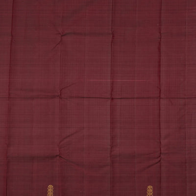 Taupe & Maroon Handloom Kanchipuram Half & Half Korvai Silk Saree