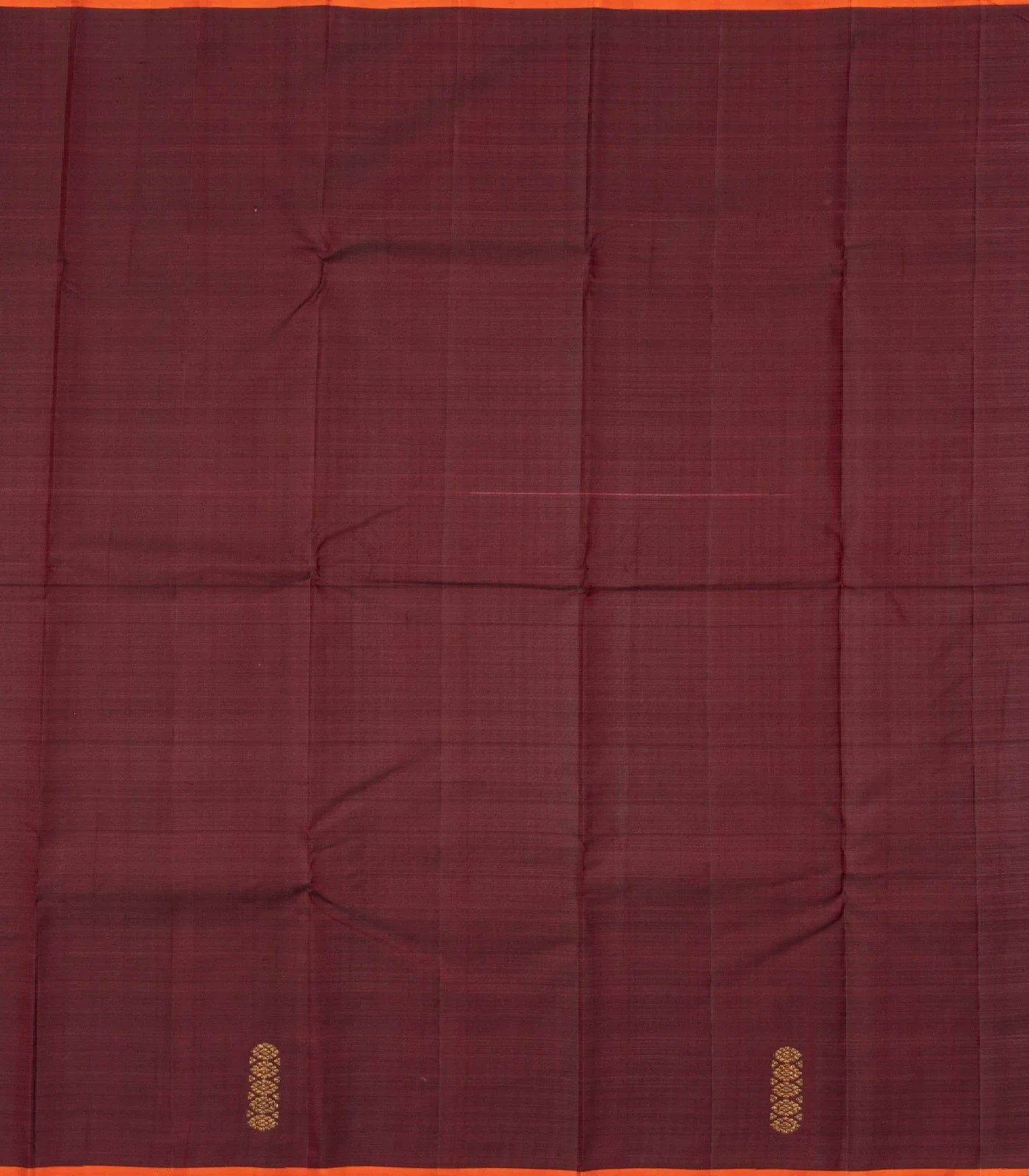 Taupe & Maroon Handloom Kanchipuram Half & Half Korvai Silk Saree