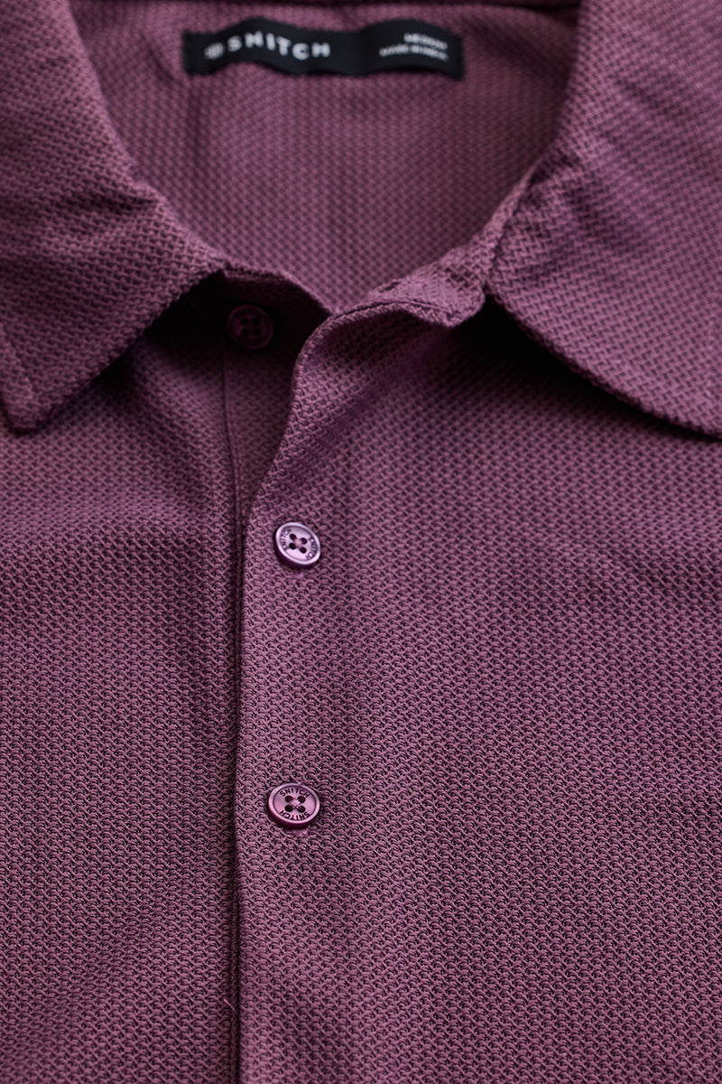 Purple Textured Polo T-Shirt