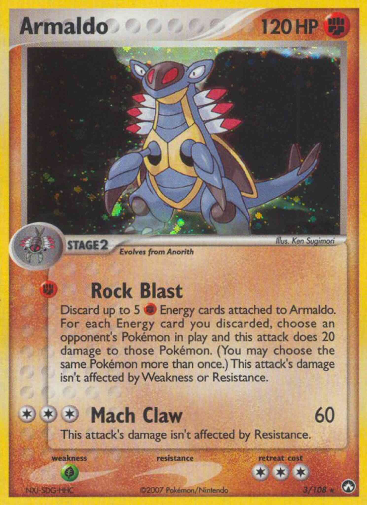 Armaldo - 3/108 - Rare Holo [ex16-3] [Holo]