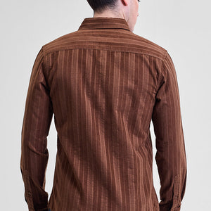 Brown Corduroy Slim Fit Shirt