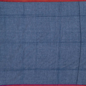 Navy Blue Bengal Cotton Saree With Pink & Orange Border