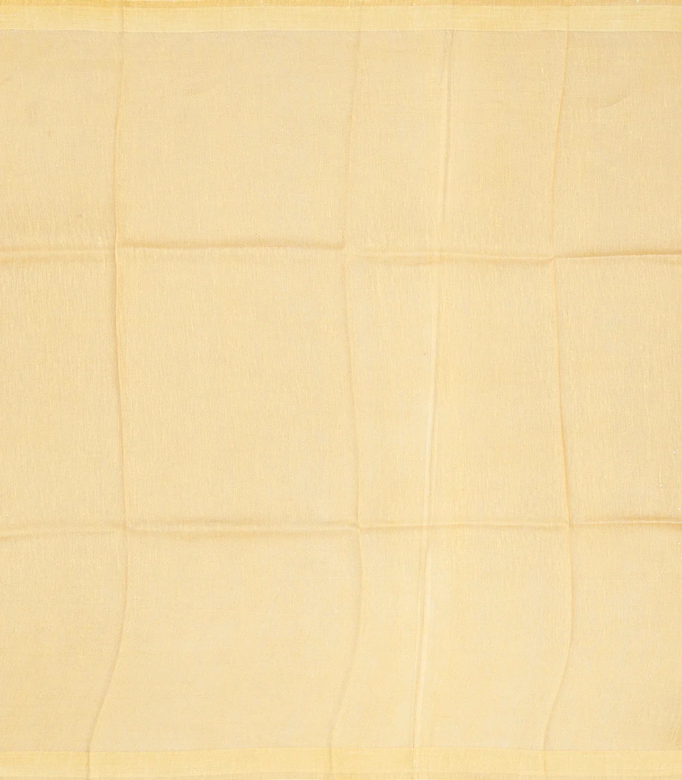 Light Yellow Handwoven Linen Saree Printed With Elephant Motifs