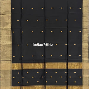 Black Maheshwari Handloom Saree