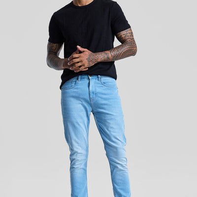 Light Blue Tapered Fit Jeans