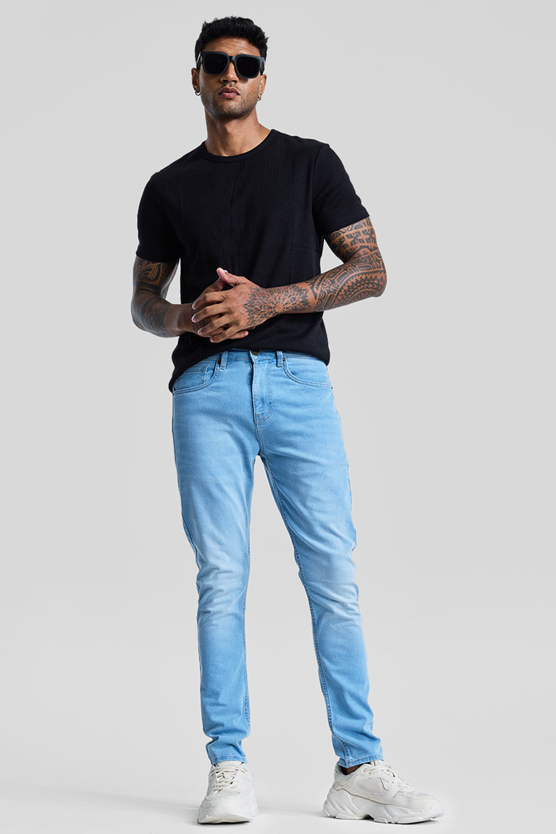 Light Blue Tapered Fit Jeans