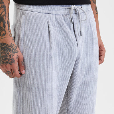 Light Grey Corduroy Relaxed Fit Trousers