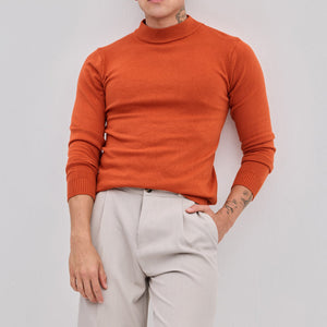 Orange Knitted Sweatshirt