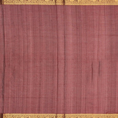 Maroon Handloom Silk Cotton Saree With Kamalam Zari Buttas