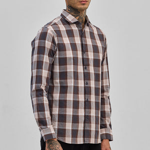 Grey Checks Slim Fit Shirt