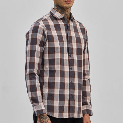 Grey Checks Slim Fit Shirt
