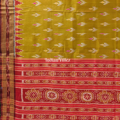 Mehendi Dual Tone Mayur Chandrika Khandua Silk Saree