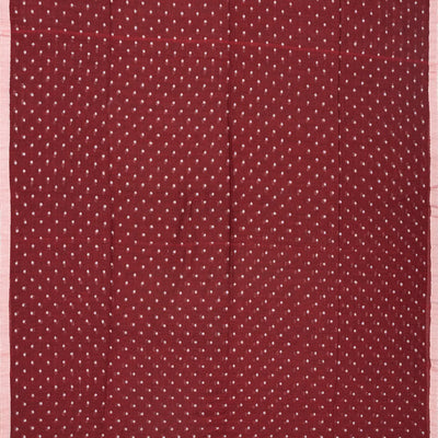 Maroon Bengal Cotton Saree With Coin Motifs