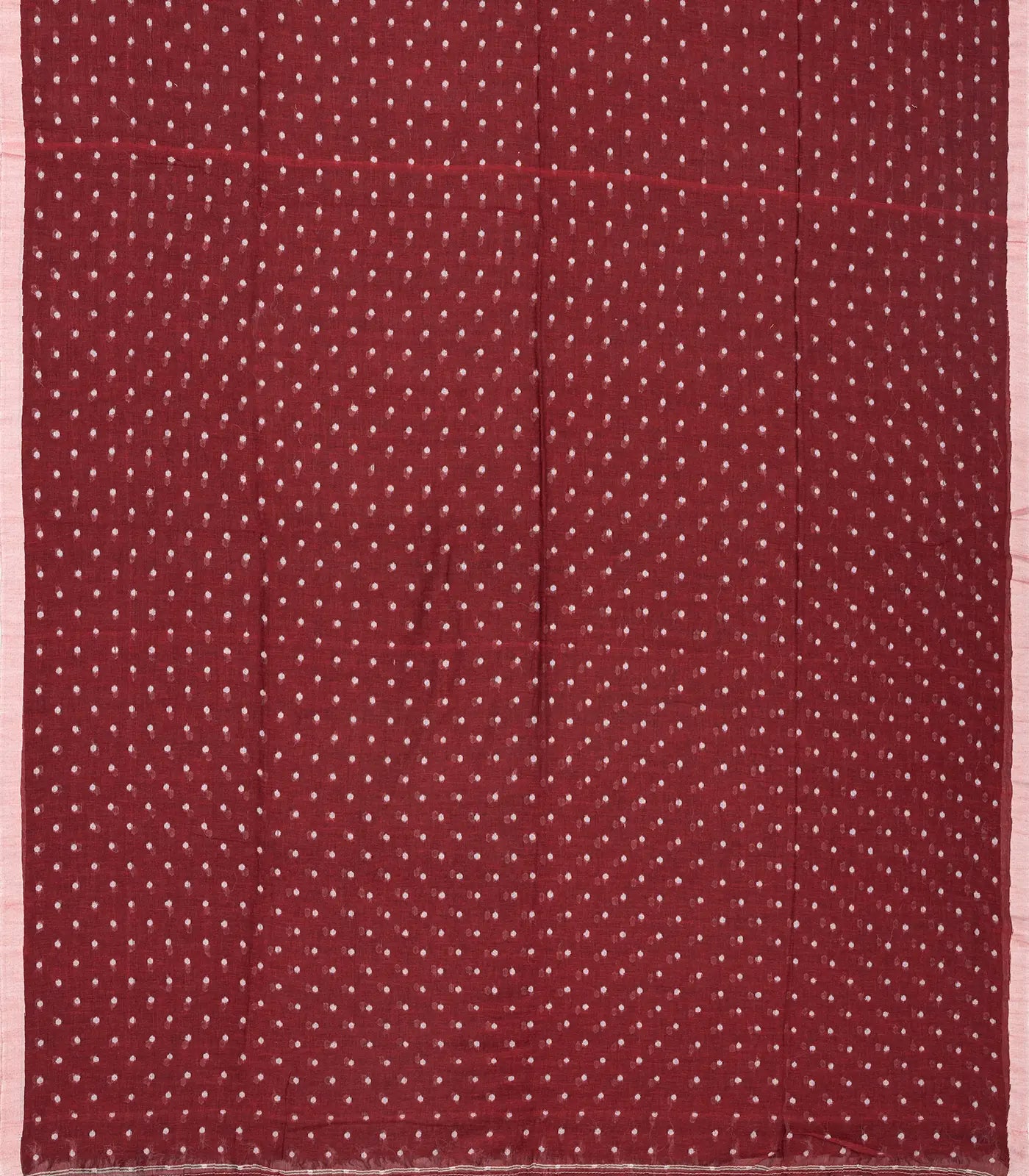 Maroon Bengal Cotton Saree With Coin Motifs