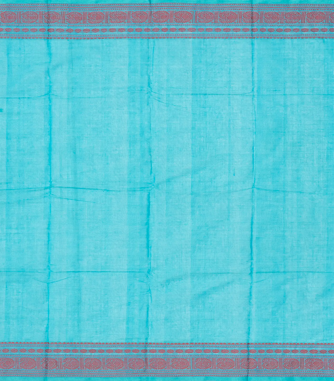 Sky Blue Handloom Kanchi Cotton Saree With Coin Buttas And Annam Motifs