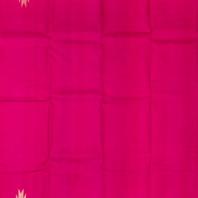 Baby Pink Handloom Kanchipuram Korvai Silk Saree With Pink Border