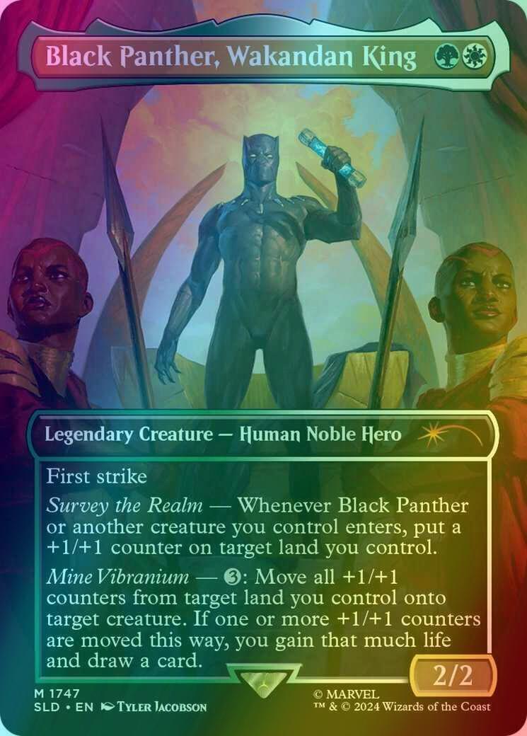Black Panther, Wakandan King [1747] [Borderless] [Marvel's Black Panther] [Secret Lair Drop] [Foil]