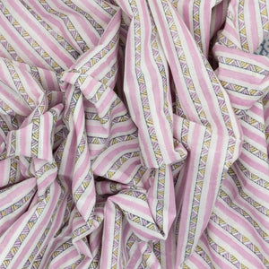 Baby Pink Woven Jaipur Cotton Saree Printed With Stripes