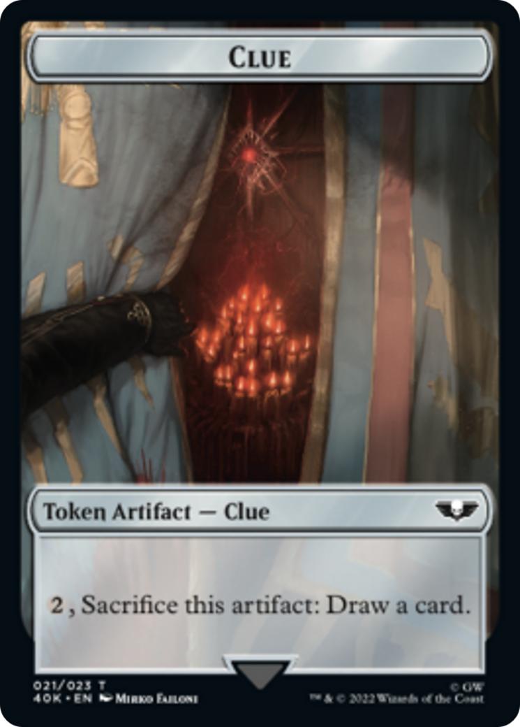 Astartes Warrior Token (01) // Clue Token (21) [Universes Beyond: Warhammer 40,000: Tokens] [Non-Foil]