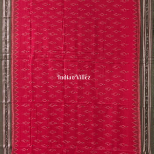 Red Mayur Chandrika Maniabandha Cotton Saree