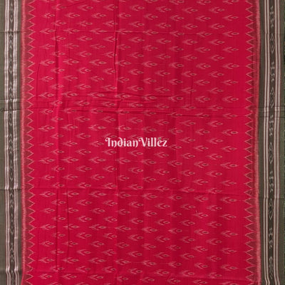 Red Mayur Chandrika Maniabandha Cotton Saree