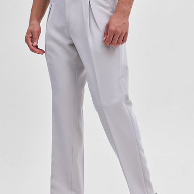 Light Grey Slim Fit Stretch Trousers