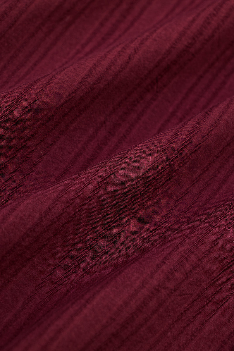 Maroon Slim Fit Stripes Shirt