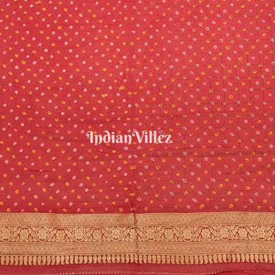 Red  Khaddi Georgette Banarasi Bandhani Silk Saree