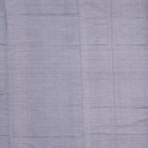 Grey Handloom Silk Cotton Saree With Checks & Buttas