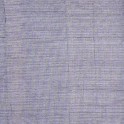 Grey Handloom Silk Cotton Saree With Checks & Buttas