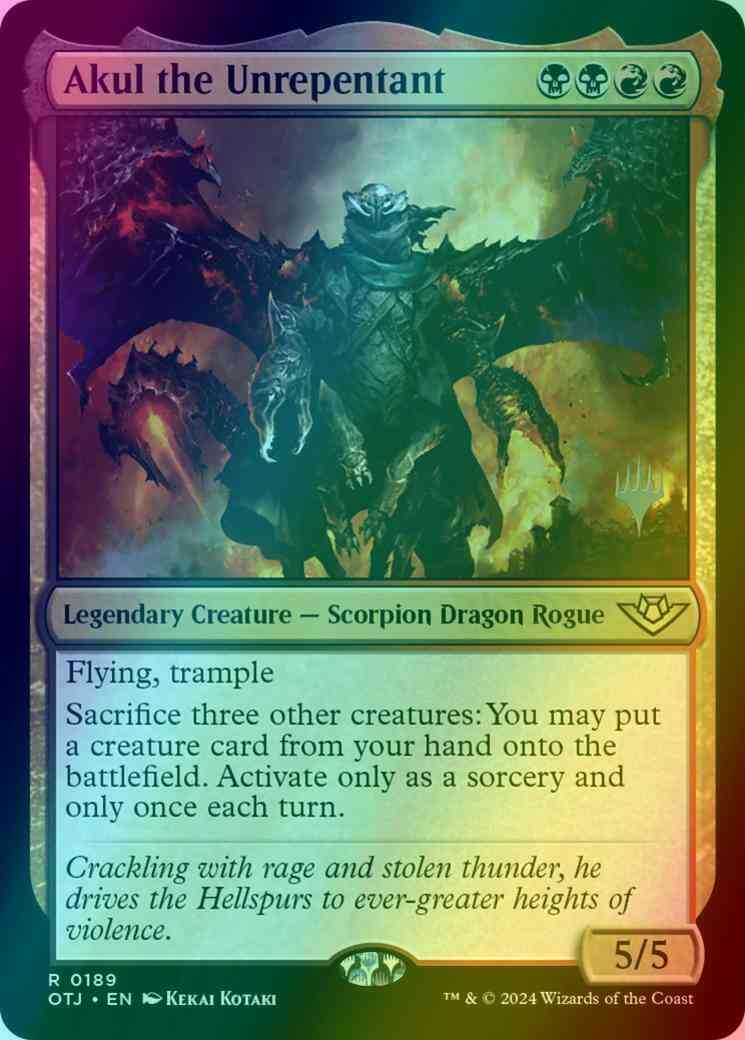 Akul the Unrepentant [189p] [Promo Pack] [Outlaws of Thunder Junction: Promos] [Foil]