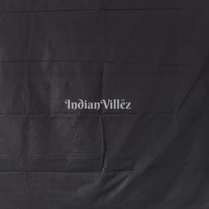 Black Tribal Themed Hand-Painted Pattachitra Saree