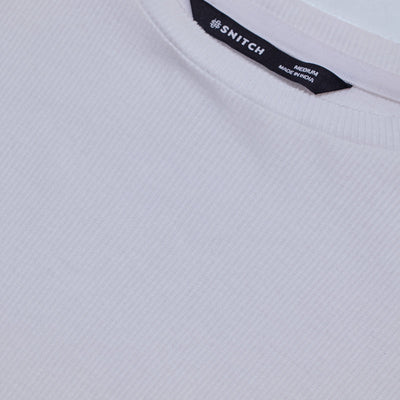 White Textured Sweatshirt