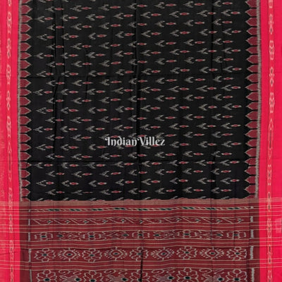 Black Mayur Chandrika Maniabandha Cotton Saree
