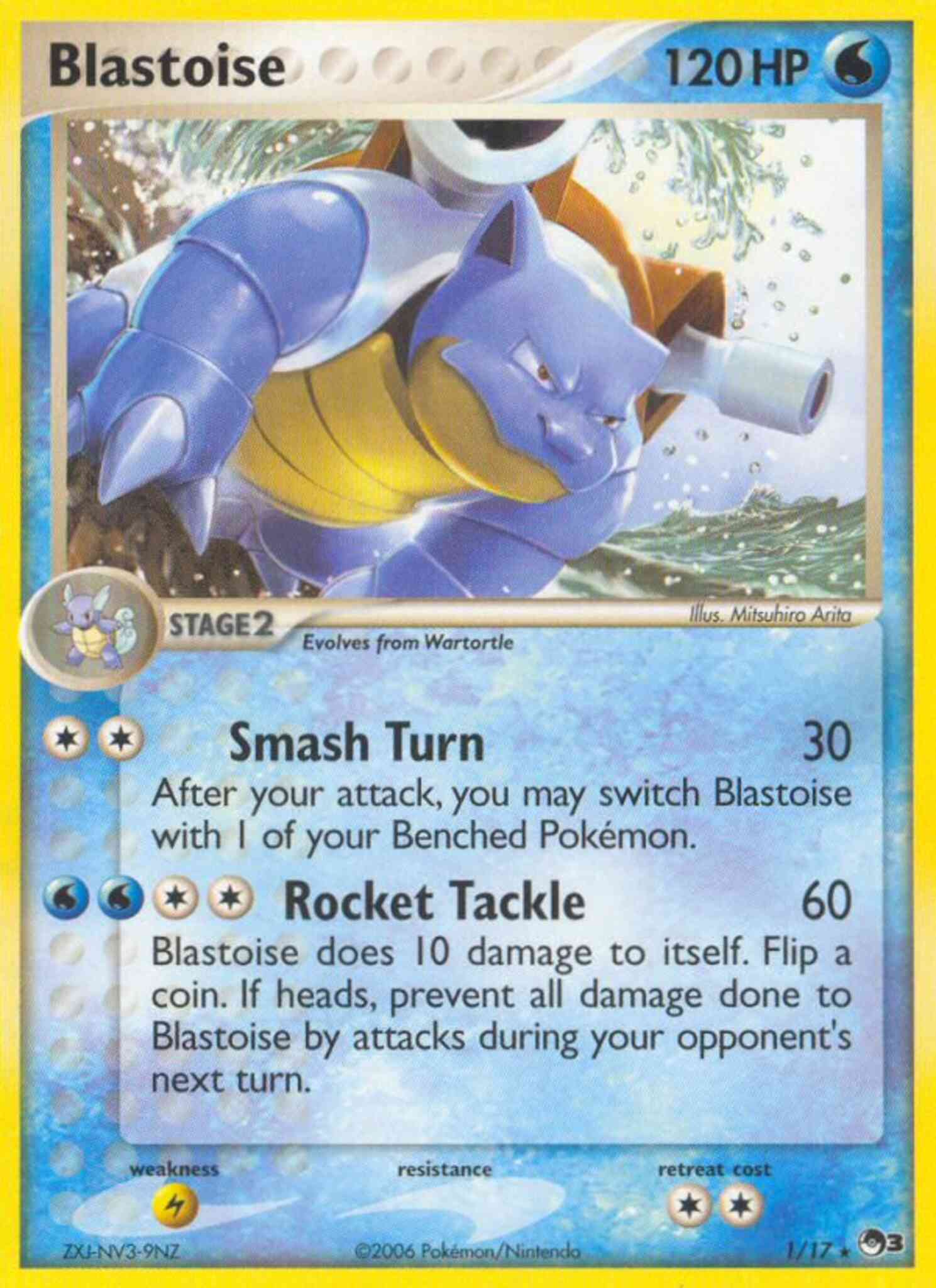 Blastoise - 1/17 - Rare [pop3-1] [Non-Holo]