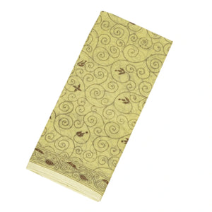 Cream Bengal Cotton Saree With Embroidered Floral Motifs