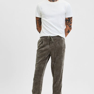 Olive Corduroy Relaxed Fit Trousers