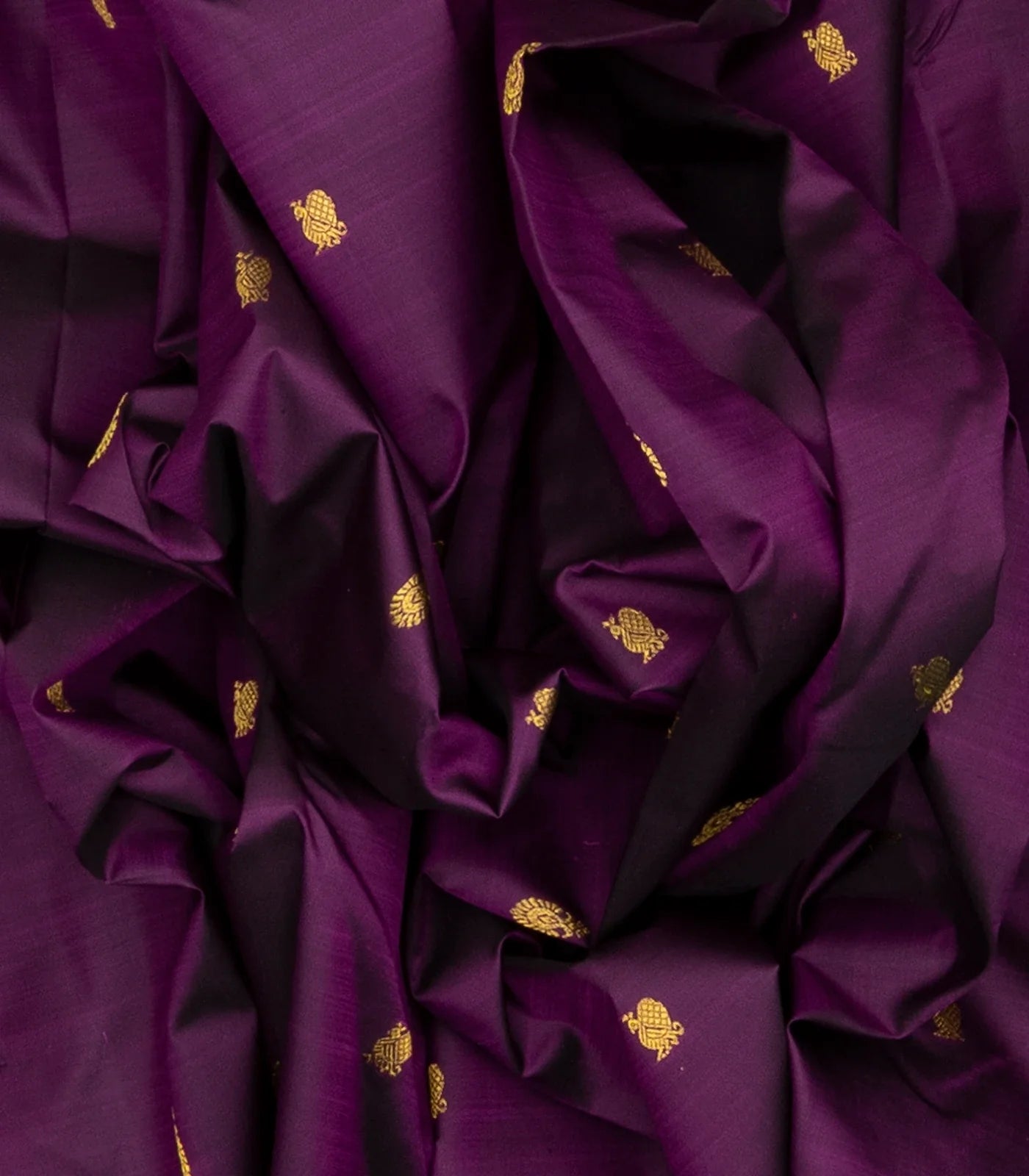 Purple Handloom Kanchipuram Korvai Silk Saree With Turquoise Border
